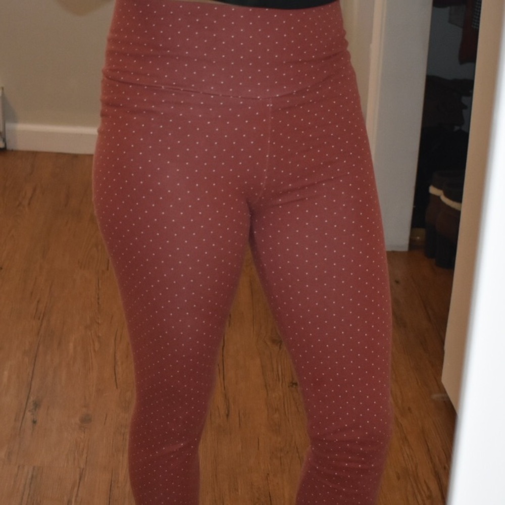 Orange Polka Dot High Waisted leggings